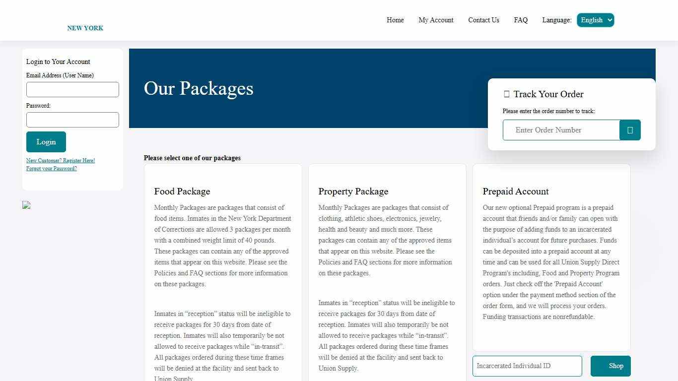 Union Supply Direct - New York Inmate Package - Home